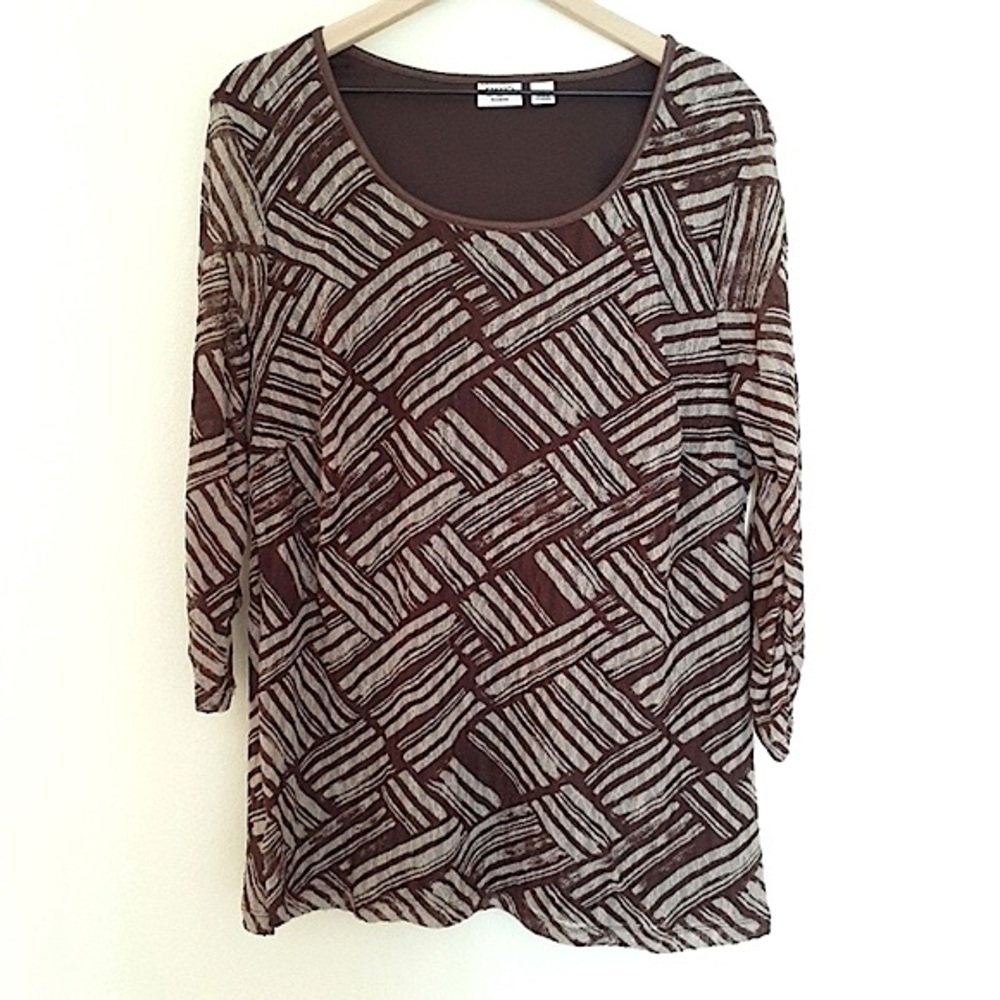 CATO Scoop Neck 3/4-Sleeved Line Design Blouse size 18W